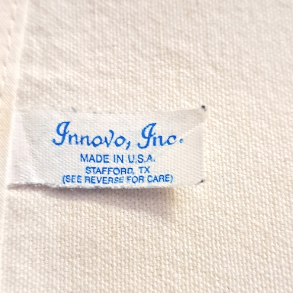 Vtg Innova Full Size Apron "The "Expert"  Off White Tie Back  28" Made In USA - Picture 2 of 6
